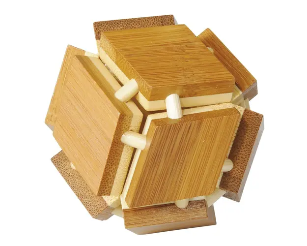 Fridolin - Joc logic IQ din lemn bambus 3D Magic box