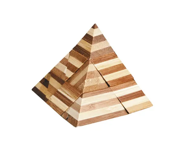 Fridolin - Joc logic IQ din lemn bambus 3D Pyramid