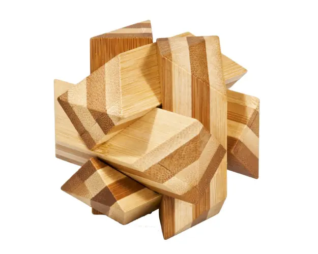 Fridolin - Joc logic IQ din lemn bambus Angular Knot