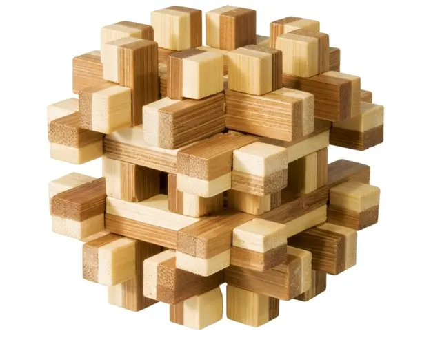 Fridolin - Joc logic IQ din lemn bambus Magic blocks
