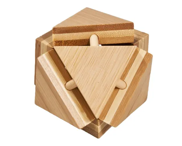 Fridolin - Joc logic IQ din lemn bambus Triangleblock
