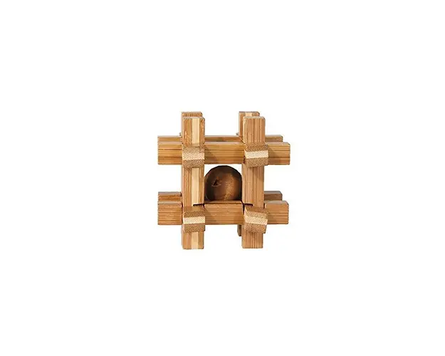 Fridolin - Joc logic IQ din lemn de bambus Box with ball