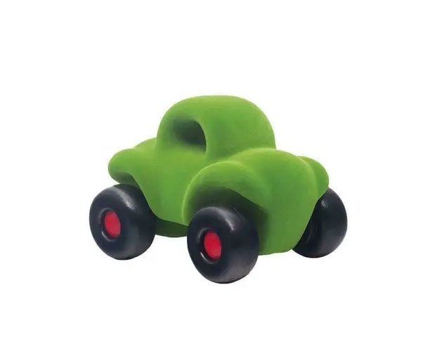 Jucarie cauciuc natural Masinuta Buggy, 17 cm, verde, Rubbabu