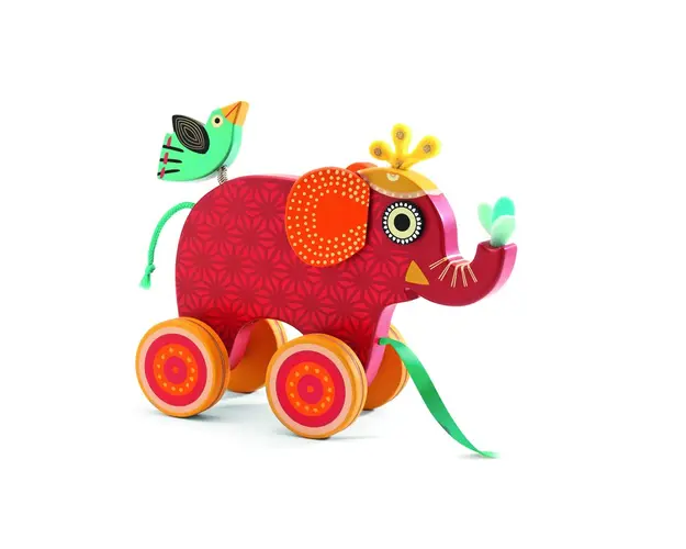 Djeco - Jucarie de tras, Elefantul Indy