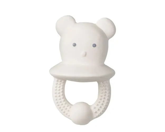 Jucarie dentitie cauciuc natural Sweet Teddy Alb