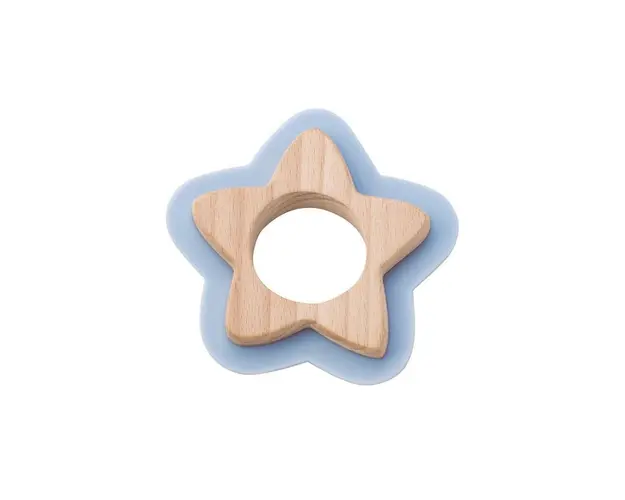 Jucarie naturala pentru dentitie Star Bleu