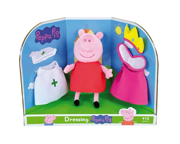 Jucarie Plus Jemini Peppa Pig 20cm cu Costumase de Schimb