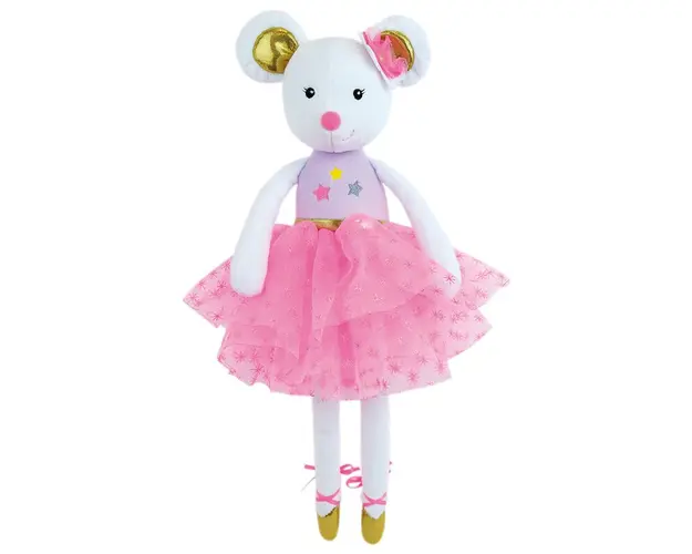 Jucarie Plus Muzicala Jemini 40cm Balerina Soricel Alb