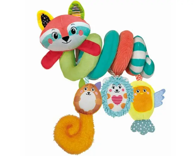 Jucarie de plus spirala, Clementoni, Cu animalute, 0 luni+, Multicolor
