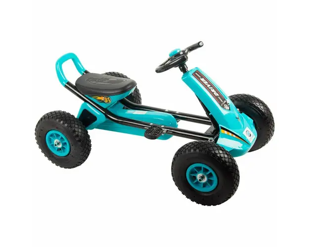 Kart, KidsCare, Driver, Cu pedale, Cu roti gonflabile, Cu scaun reglabil, 3-5 ani, Albastru