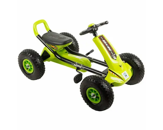 KidsCare - Kart cu pedale si roti gonflabile Driver Kidscare Verde