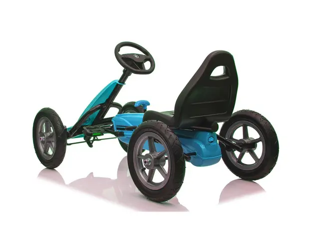 Kidscare - Kart cu pedale si roti gonflabile Karera Albastru
