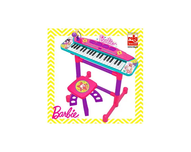 Keyboard cu microfon si scaunel Barbie