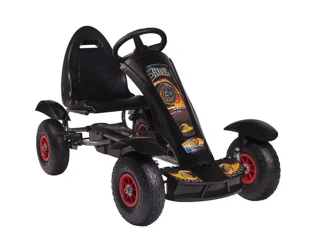 Kart, KidsCare, F618, Cu pedale, Cu scaun reglabil, Pana in 50 kg, 4 ani+, Negru
