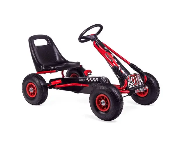 Kart, Kidscare, Racer Air, Cu pedale, Cu scaun reglabil, Pana in 30 kg, 3 ani+, Rosu