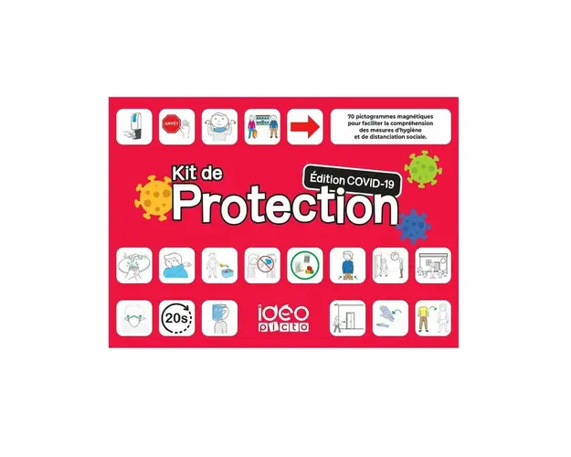 Kit educativ Protectie anti COVID, cu pictograme, Robo