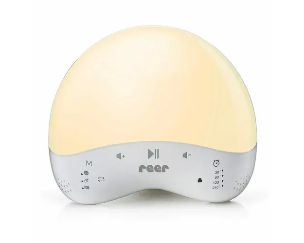 Lampa de veghe, Reer, MyMagic SmartLight, Cu 25 de sunete, Multicolora, Cu comunicare prin Wi-Fi cu smartphone, Temporizator, Alb