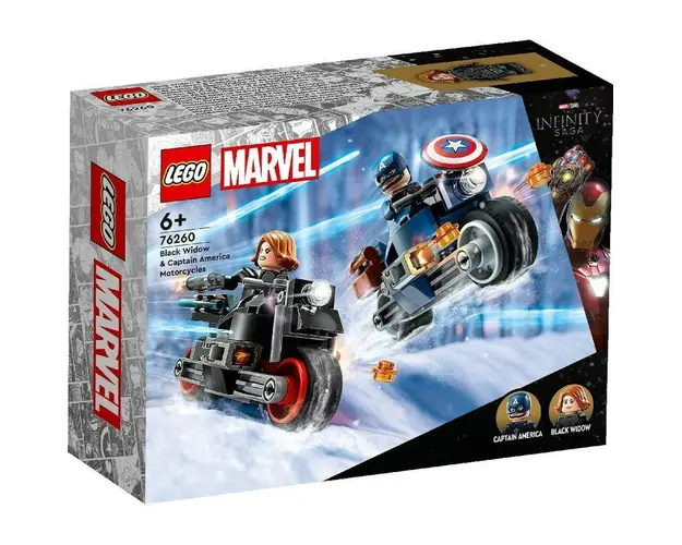 LEGO SUPER HEROES MOTOCICLETELE LUI BLACK WIDOW SI CAPTAIN AMERICA 76260