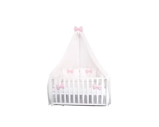 Lenjeria pat 120x60 cm cu 4 perne Super groase cearsaf si fundite Roz pal Deseda