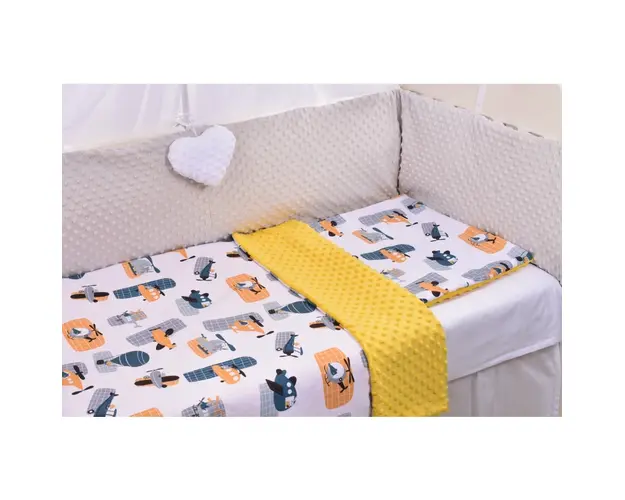 Lenjerie 2 piese model elicoptere si plus galben