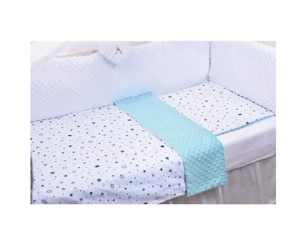 Lenjerie 2 piese model stelute si plus minky bleu