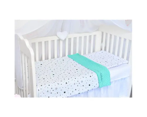 Lenjerie 2 piese model stelute si plus minky turquoise