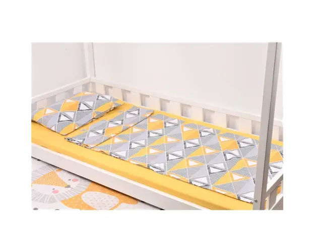 Lenjerie 3 piese pat 90x200 cm model Forme Geometrice