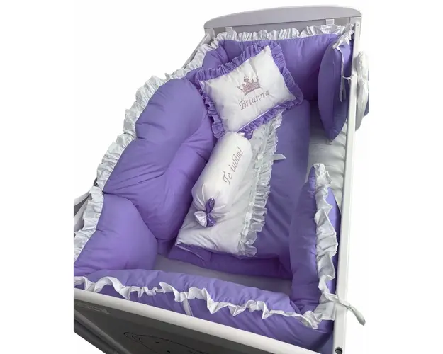 Lenjerie de pat bebelusi 140x70 cm 8 piese Deseda Regal Violet