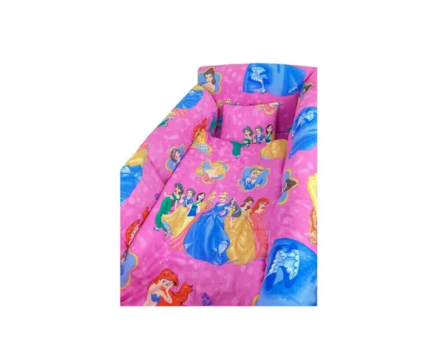 Lenjerie de pat bebelusi CN 120x60 cm cu aparatori Maxi Deseda Printese din poveste