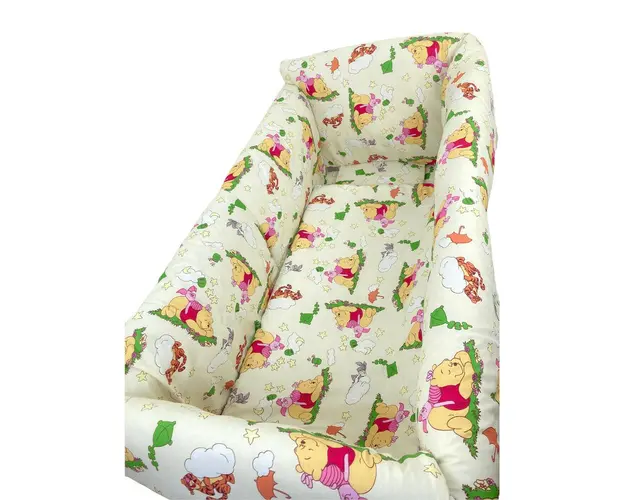 Lenjerie de pat bebelusi CN 140x70 cm cu aparatori Maxi Deseda Winnie pe galben