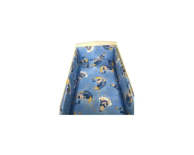 Lenjerie de patut bebelusi 140x70 cm 5 piese cu aparatori laterale pufoase CN Bunica Ursulet