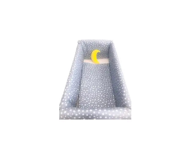 Lenjerie de patut bebelusi 140x70 cm cu aparatori Maxi Deseda Cer Senin
