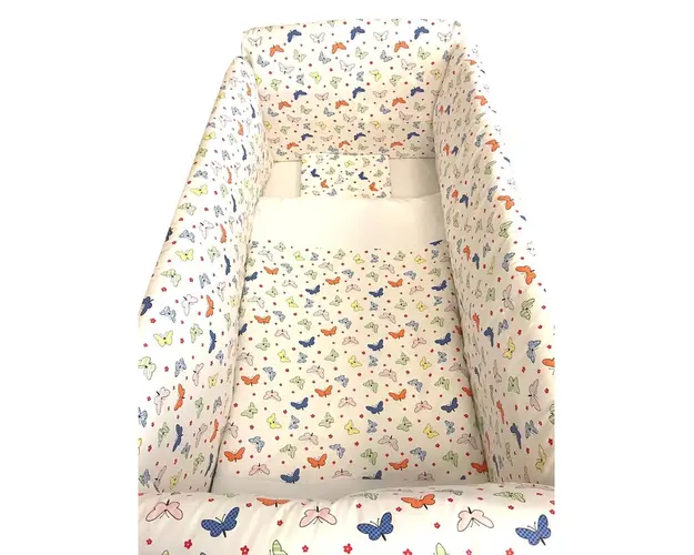 Lenjerie de patut bebelusi 140x70 cm cu aparatori Maxi Stelute pe roz