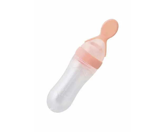 Lingurita Silicon cu Rezervor Gradat Roz 90 ml