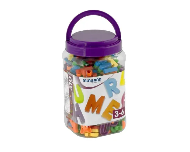 Miniland - Litere mari magnetice 310 buc