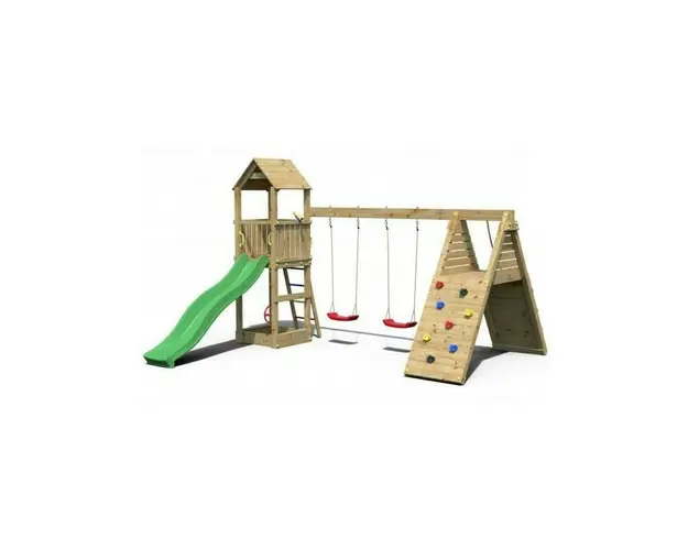 Fungoo - Loc de joaca din lemn FLEPPI cu 2 leagane si catarator 04630PK