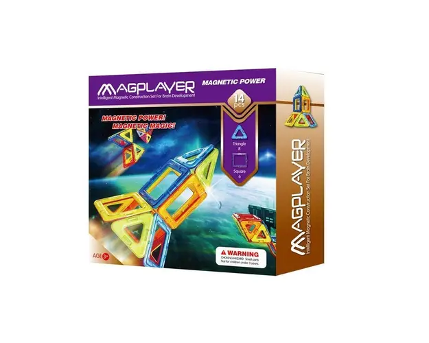 Joc de constructie magnetic - 14 piese