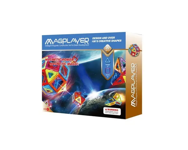 Joc de constructie magnetic - 30 piese