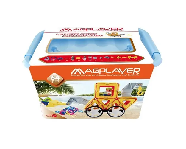 Joc de constructie magnetic - 64 piese