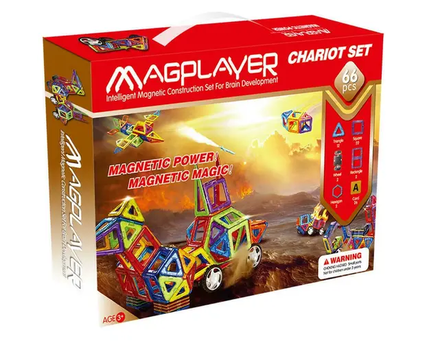 Set de constructie magnetic - 66 piese