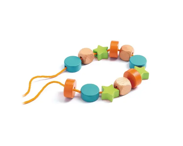 Djeco - Margele din lemn de insirat