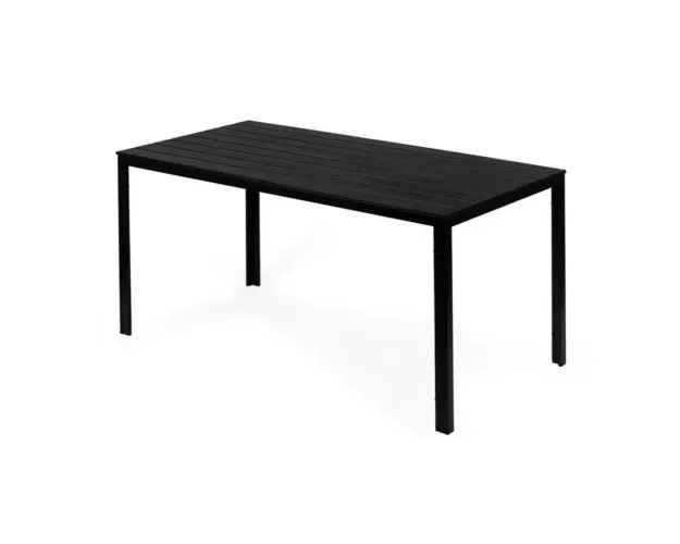 Masa de Gradina, 6 persoane, 156 X 78 cm, otel vopsit cu pulbere, imita lemnul, Modern Home, Black