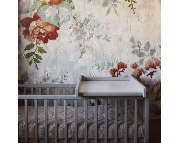 Masa de infasat din lemn, atasabila la patut bebe 120x60 si 140x70 cm, Gri, 86 x 51 x 7 cm