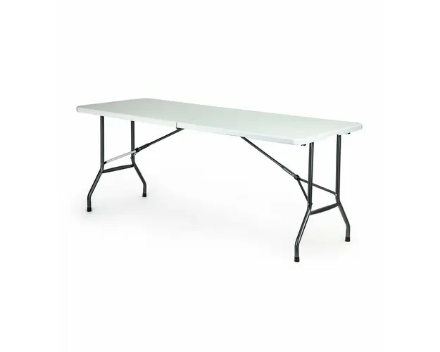 Masa Pliabila tip Valiza pentru Curte, Gradina sau Camping, Dimensiuni 180x70cm, Culoare Alba
