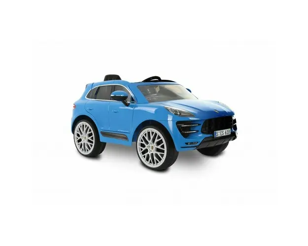 Masina electrica copii Porche Macan Turbo albastra, 12V, cu telecomanda pentru parinti