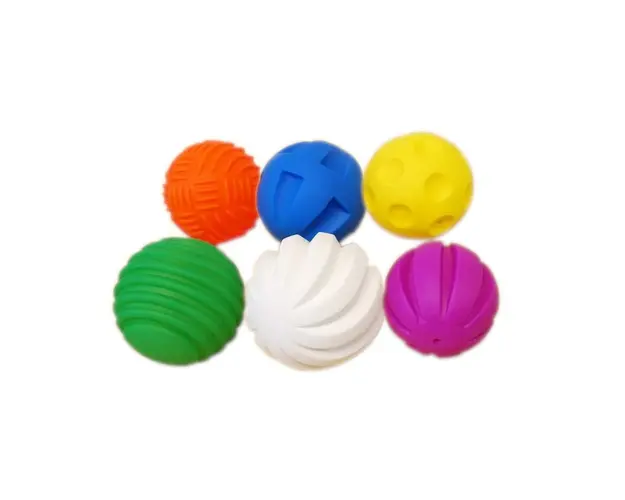 Mingi Tactile, TickiT, set de 6 mingi, multicolor