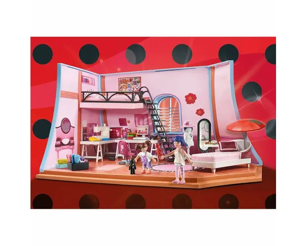 Set de joaca, Playmobil, Miraculous Loftul lui Marinette, Cu 2 figurine, 4 ani+, Multicolor
