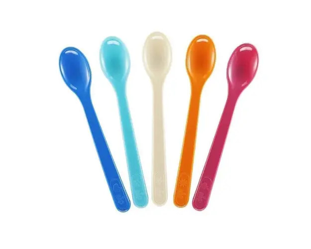 Tacamuri, Nip, 5 lingurite, Cu coada scurta, Fara BPA, 4 luni+, Multicolor