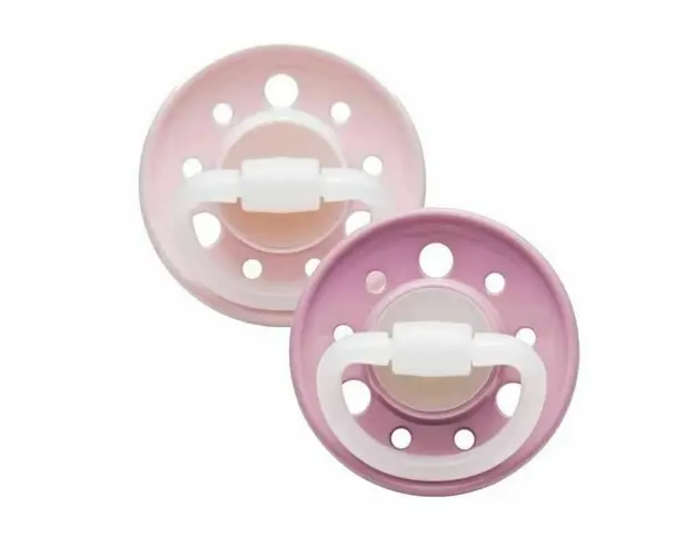 Suzeta, Nip, Cherry Girl, 2 buc, Cu tetina din latex, 0-6 luni, Roz/Violet