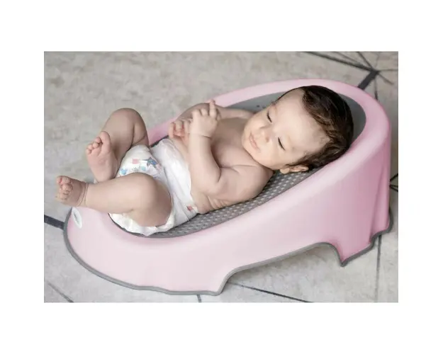 Suport pentru baie, BabyJem, Soft Basic, Fara BPA, 59 x 31 x 20 cm, 0 luni+, Roz